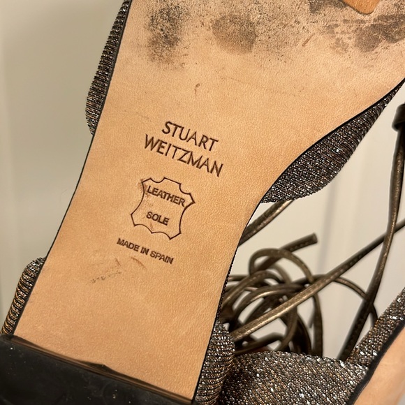 Stuart Weitzman - Gillian black and gold lace up flatsSize 5-excellent condition - Picture 10 of 16